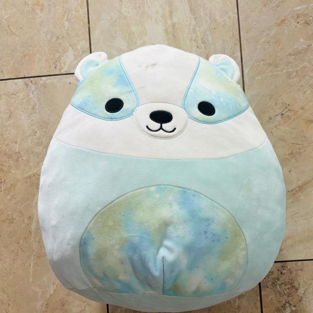 Squishmallow Banks the Blue Badger 16 Inch Blue Green Tie Dye Plush Toy - Picture 2 of 6